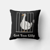 動物得の間抜け値おもしろい値に対するガチョウのピュンすぎるユーモア クッション (裏面)