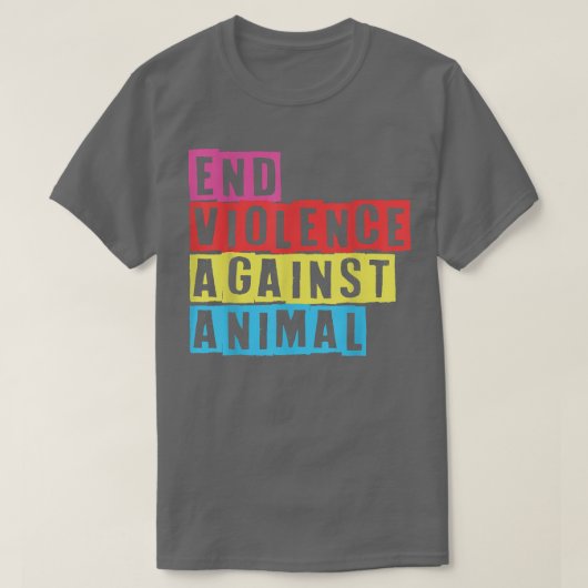 動物性動物への暴力を終わらせるベジタリアン Tシャツ (デザイン正面)