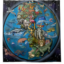 動物惑星 シャワーカーテン