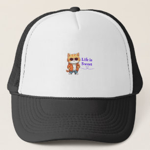 動物愛に満ちたキュートでクールな猫のデザイン「Life’s Sweet」 キャップ