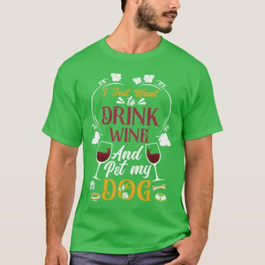 動物愛のワイン・ジョーク Tシャツ (正面)