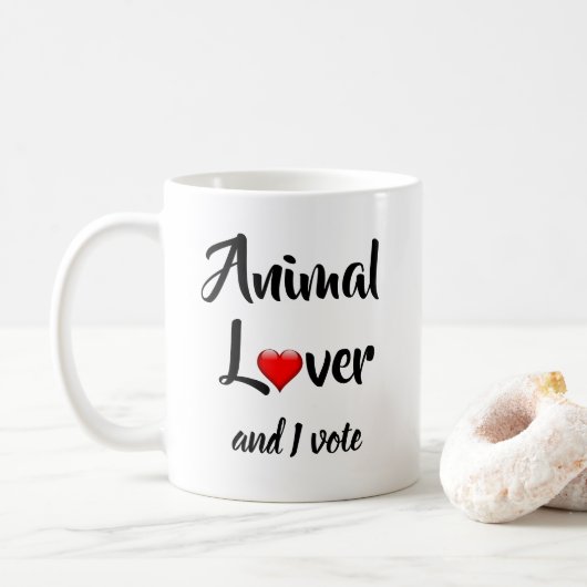 動物愛好家とIの投票 コーヒーマグカップ (ドーナツ)