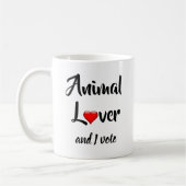 動物愛好家とIの投票 コーヒーマグカップ (左)