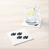 動物愛好家のための足のプリント スクエアペーパーコースター (インサイチュ)