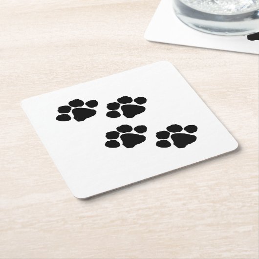 動物愛好家のための足のプリント スクエアペーパーコースター (アングル)