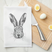 動物愛好家のギフトの野性生物のスケッチの台所タオル キッチンタオル (四つ折り)