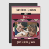 動物愛好家のフォトブルゴーニュ冷蔵庫磁気カード マグネット招待状 (正面/裏面)