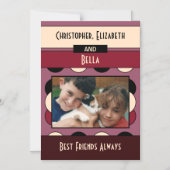 動物愛好家のフォトブルゴーニュ冷蔵庫磁気カード マグネット招待状 (正面)