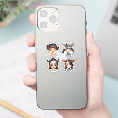 動物愛好家の女の子 シール (スマートフォン)