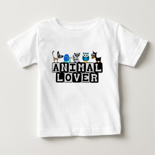 動物愛好家の幼児のTシャツ ベビーTシャツ (正面)