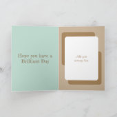 動物愛好家の追加フォトブラウングリーン誕生日 カード (内部)