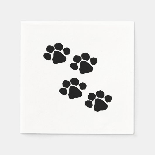 動物愛好家のPawプリント スタンダードカクテルナプキン (正面)