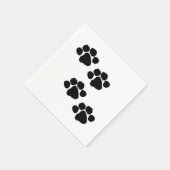 動物愛好家のPawプリント スタンダードカクテルナプキン (角)
