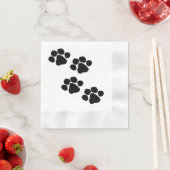動物愛好家のPawプリント 縁ありカクテルナプキン (インサイチュ)