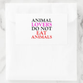 動物愛好家は動物食べではない 長方形シール (バッグ)