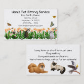 動物愛好家は着席の名刺をかわいがります 名刺 (正面/裏面)