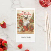 動物愛好家をテーマにしたゴルファー猫の女性クリスマス (インサイチュ)