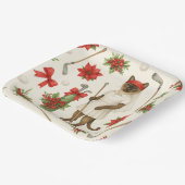 動物愛好家をテーマにしたゴルファー猫の女性クリスマス ペーパープレート (傾斜あり)