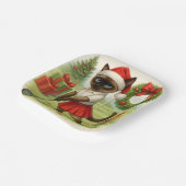 動物愛好家をテーマにしたゴルファー猫の女性クリスマス ペーパープレート (傾斜あり)