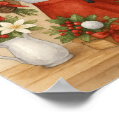 動物愛好家をテーマにしたゴルファー猫の女性クリスマス ポスター (角)