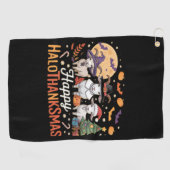 動物愛好家オーナーハッピーハロサンクスマスエッセンシア ゴルフタオル (横)