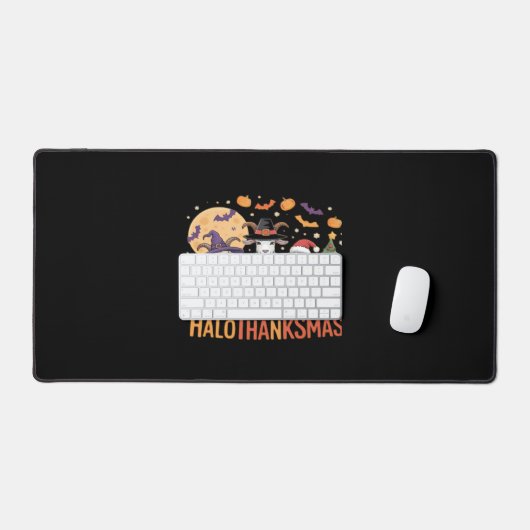 動物愛好家オーナーハッピーハロサンクスマスエッセンシア デスクマット (キーボード&マウス)
