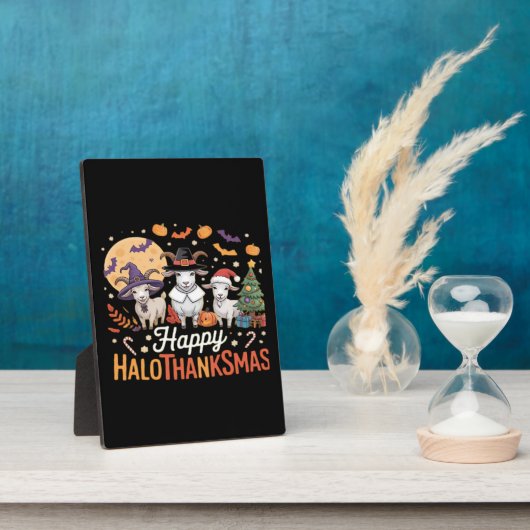 動物愛好家オーナーハッピーハロサンクスマスエッセンシア フォトプラーク (側面)