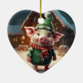 動物愛好家ギフト、ファーム恋人ギフト、かわいい豚 セラミックオーナメント (裏面)