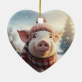 動物愛好家ギフト、ファーム恋人ギフト、かわいい豚 セラミックオーナメント (裏面)
