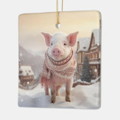 動物愛好家ギフト、ファーム恋人ギフト、かわいい豚 セラミックオーナメント (左)