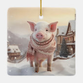動物愛好家ギフト、ファーム恋人ギフト、かわいい豚 セラミックオーナメント (裏面)