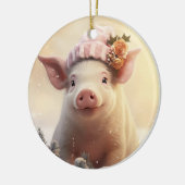 動物愛好家ギフト、ファーム恋人ギフト、かわいい豚 セラミックオーナメント (左)
