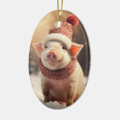 動物愛好家ギフト、ファーム恋人ギフト、かわいい豚 セラミックオーナメント (左)