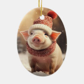 動物愛好家ギフト、ファーム恋人ギフト、かわいい豚 セラミックオーナメント (裏面)