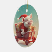 動物愛好家ギフト、ファーム恋人ギフト、かわいい豚 セラミックオーナメント (右)