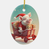 動物愛好家ギフト、ファーム恋人ギフト、かわいい豚 セラミックオーナメント (正面)
