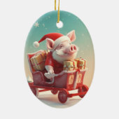 動物愛好家ギフト、ファーム恋人ギフト、かわいい豚 セラミックオーナメント (裏面)