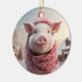 動物愛好家ギフト、ファーム恋人ギフト、かわいい豚 セラミックオーナメント (左)