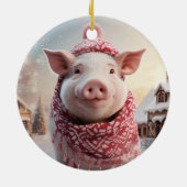 動物愛好家ギフト、ファーム恋人ギフト、かわいい豚 セラミックオーナメント (裏面)