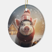 動物愛好家ギフト、ファーム恋人ギフト、かわいい豚 セラミックオーナメント (左)