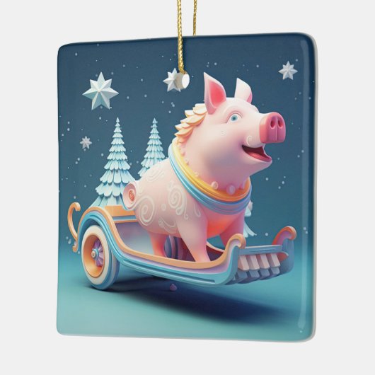動物愛好家ギフト、ファーム恋人ギフト、かわいい豚 セラミックオーナメント (左)
