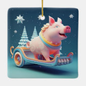 動物愛好家ギフト、ファーム恋人ギフト、かわいい豚 セラミックオーナメント (裏面)