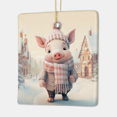 動物愛好家ギフト、ファーム恋人ギフト、かわいい豚 セラミックオーナメント (左)