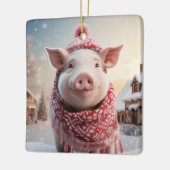 動物愛好家ギフト、ファーム恋人ギフト、かわいい豚 セラミックオーナメント (左)