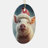 動物愛好家ギフト、ファーム恋人ギフト、かわいい豚 セラミックオーナメント (右)