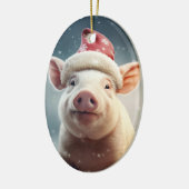 動物愛好家ギフト、ファーム恋人ギフト、かわいい豚 セラミックオーナメント (左)