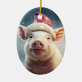 動物愛好家ギフト、ファーム恋人ギフト、かわいい豚 セラミックオーナメント (正面)