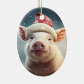 動物愛好家ギフト、ファーム恋人ギフト、かわいい豚 セラミックオーナメント (裏面)
