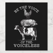 動物愛好家チキンピッグカウズビーガン ワインラベル (シングルラベル)