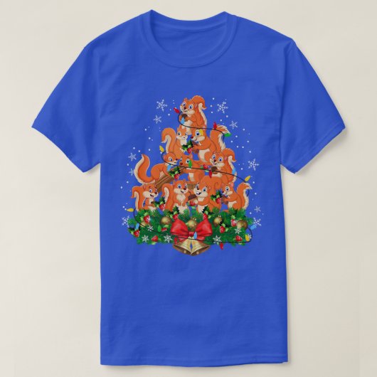 動物愛好家チムンクリスクリスマスツリーホール Tシャツ (デザイン正面)